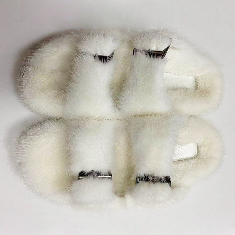 Summer Flat Home Solid Color Thick Bottom Double-breasted Cotton Slippers