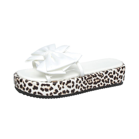 Leopard Print Thick Bottom Female Beach Slippers
