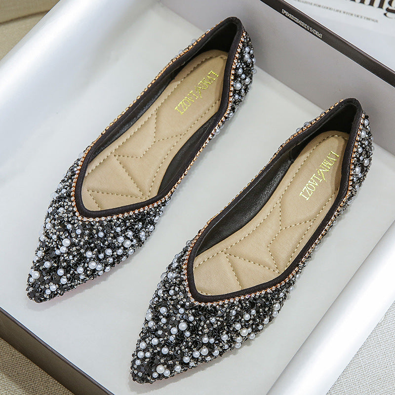Rhinestone Shoes Women's Flat Bottom