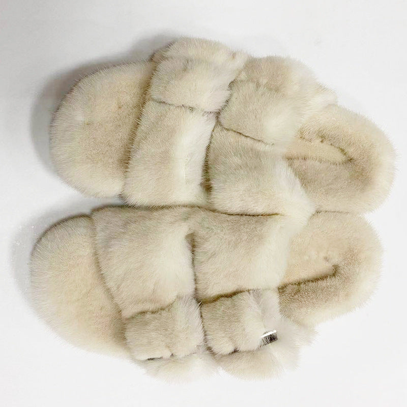 Summer Flat Home Solid Color Thick Bottom Double-breasted Cotton Slippers