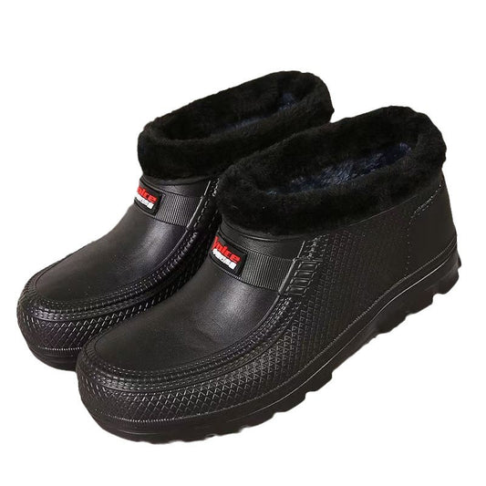 Waterproof Cotton Shoes With Fleece For Warmth Waterproof And Anti-slip Rain Boots